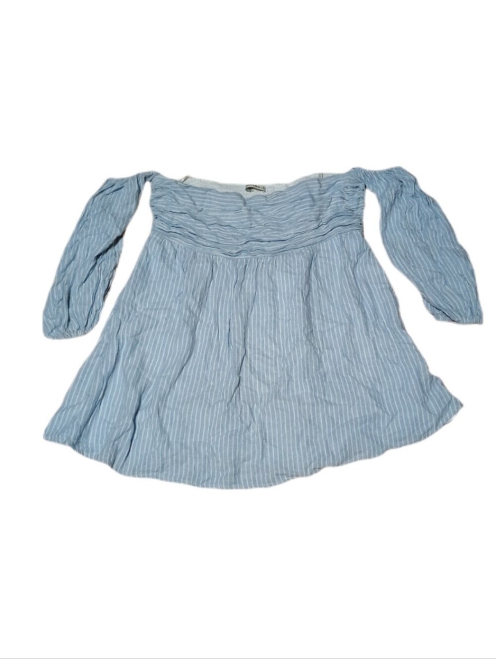 Abercrombie & Fitch Blue and White Striped Top